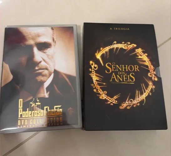 DVDs poderoso chefão e senhor dos anéis trilogia