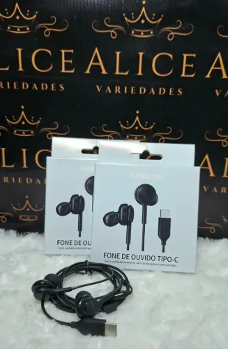 Fone Samsung tipo C com microfone