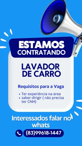 Vaga de emprego em lava jato 