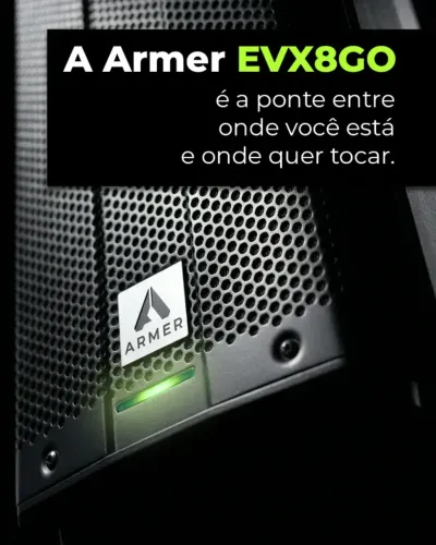 Caixa de Som Ativa Armer EVX8Go c/ Bateria