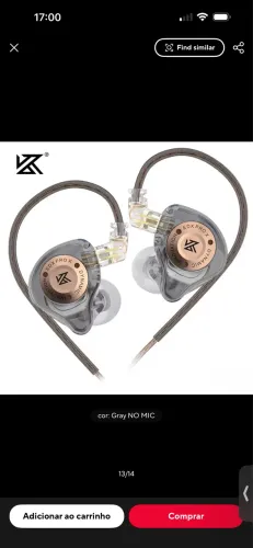 Fone KZ EDX PRO X (Cinza - Sem Microfone)