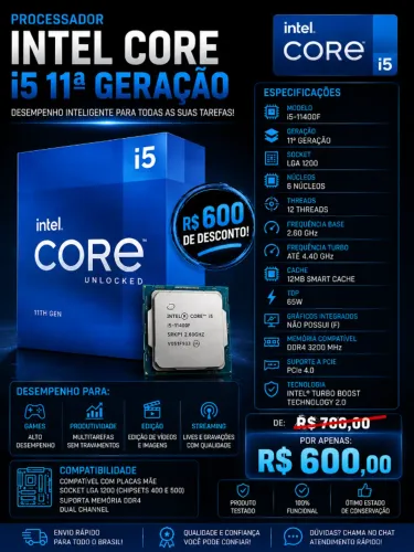 Vende-se: processador Intel i5 11400f