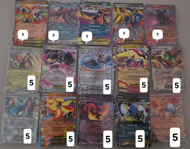 Cartas Pokemon Ex e Full Art de 5, 10 e 25 a (unidade) Original Copag (NM)