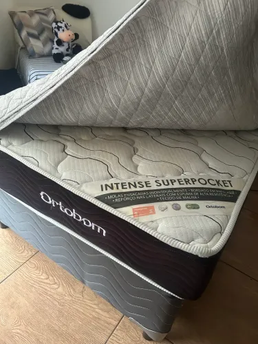Cama Box Solteiro Ortobom + Colchão Molas Ensacadas