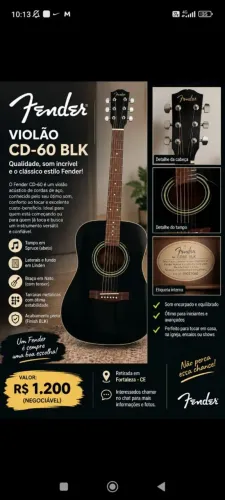 Violão Fender CD 60 BLK