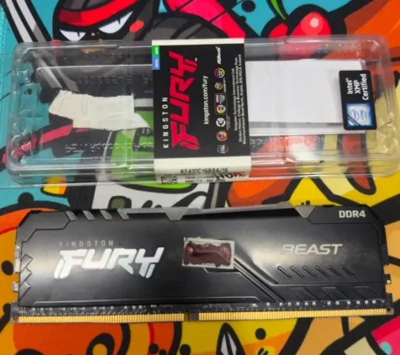 Memória Kingston Fury Beast, RGB, 16GB, 3200MHz, DDR4, CL16