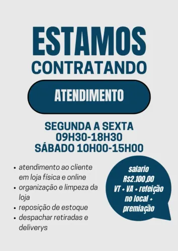 vaga atendimento - vila prudente