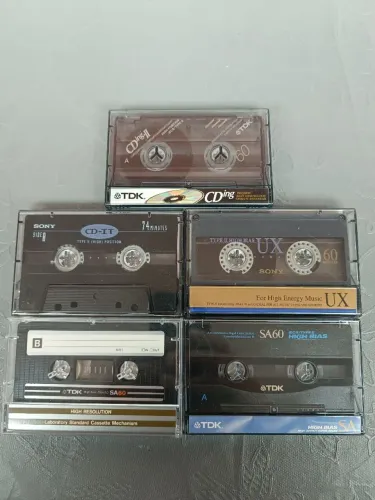 Lote 5 fitas k7 virgens sony tdk chrome 