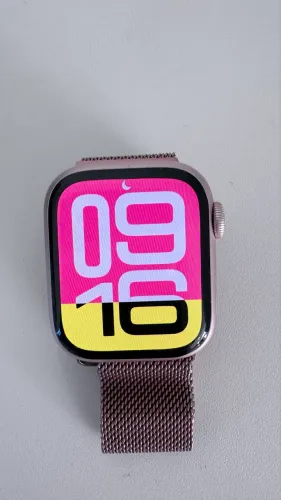 Apple Watch Series 9 41mm Alumínio Rosa - Impecável + Pulseira Milanese