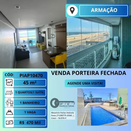 APARTAMENTO 1 QUARTO (1 SUÍTE) COM 45 M² EM ARMAÇÃO