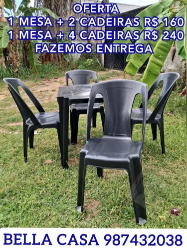 MESA E CADEIRA DE PLASTICO DISPONIVEL COM ENTREGA