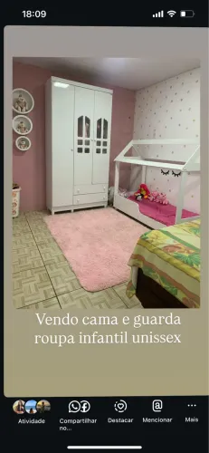 Guarda roupa infantil e cama casinha 