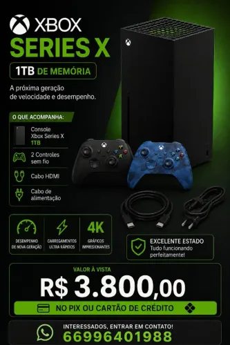 VENDO XBOX SERIES X 1TB - RONDONOPOLIS/ MT