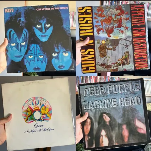 4 Lp Guns N Roses, Kiss, Queen, Deep Purple, Combo , Lote Vinil