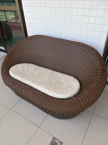 Conjunto de varanda em vime sintético