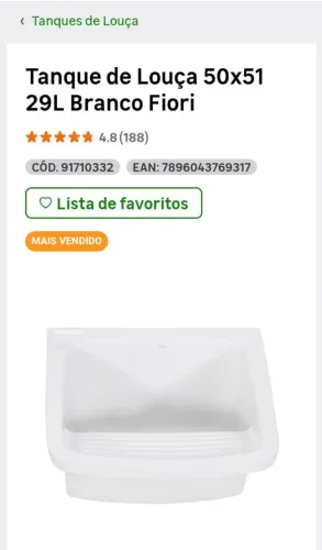 Vendo tanque de roupa e coluna para tanque da marca Fiori 
