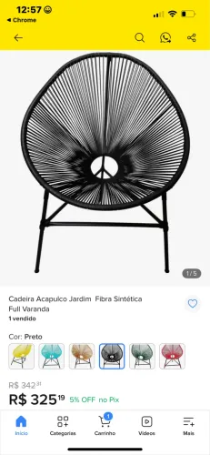 Cadeira Acapulco Preta