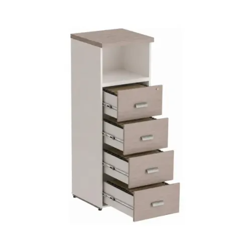 Arquivo 4 Gavetas Para Pasta Suspensa Com Nicho Fresno Branco 71025