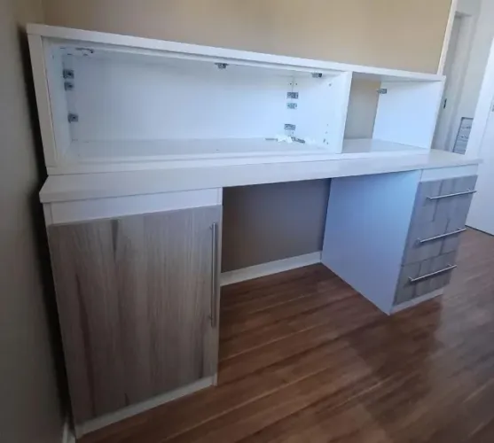Conjunto Escritório Completo MDF Reforçado - Mesa + Armário | R$500