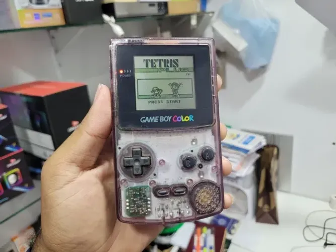 Game Boy Color Nintendo Atomic Purple Transparente Com Jogo Tetris Plus