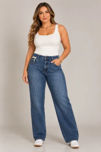 Calça jeans feminina tam 48 azul Scalon