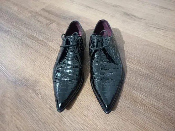 Sapato Derby Masculino Dolce & Gabbana Efeito Pele de Crocodilo Nº8