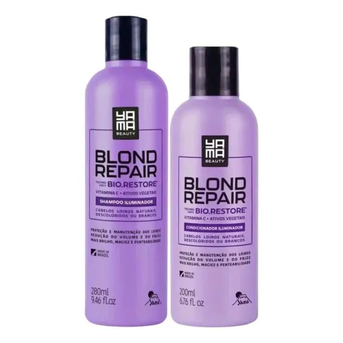 Kit Shampoo 280ml + Condicionador 200ml Blond Repair Yamá Cabelos Loiros