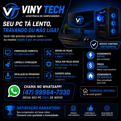 Serviços de Ti limpeza, manutenção, otimização e programação