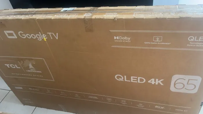 TV QLED 65 polegadas TCL 4k Bhuetooth Alexia nova plástico garantia
