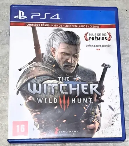 The Witcher 3 Wild Hunt - PS4 - Mídia Física + Mapa e Adesivos Impecáveis