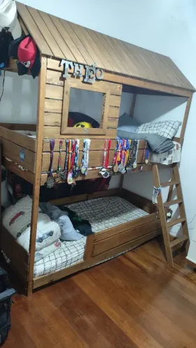 Cama beliche Tok e stok wood em madeira