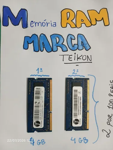 Memória Ram DDR3L - Duas 4 Gb por 100 Reais