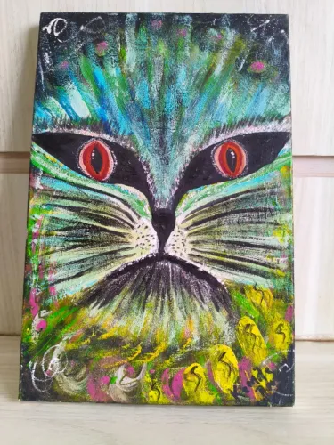 Quadro vintage de Gato Exótico de colecionador peça única.