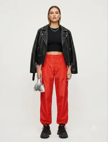 Calça parachute feminina tam M laranja Toneh