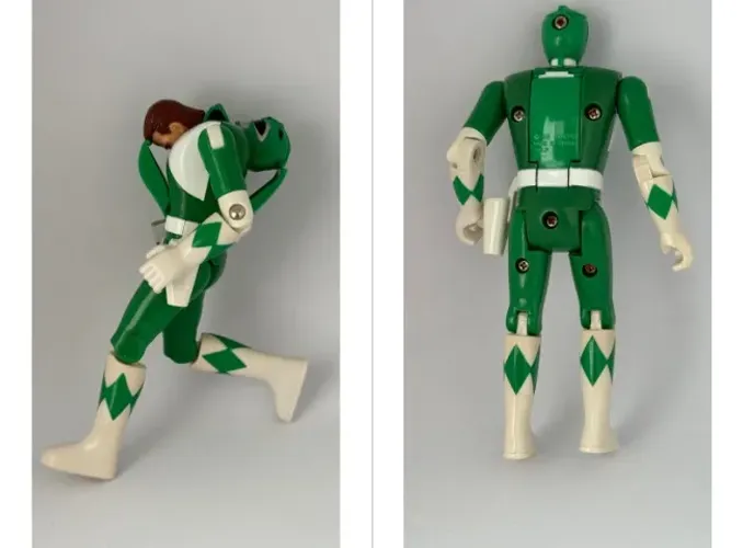 Lote 2 Power Rangers Auto Morphin Bandai 1993 Verde e Azul