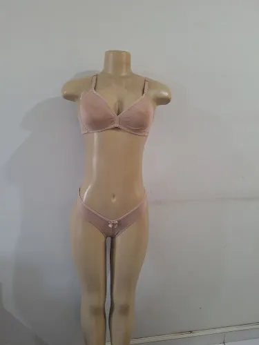 Conjunto lingerie feminino marrom 