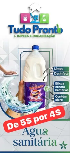 Água sanitária limpeza 