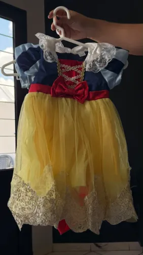 Vestido festa branca de neve 1 ano