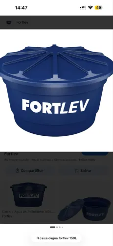 Caixa d?água fortlev 150L nova zero comprei não usei