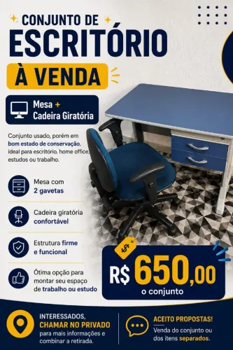 MÓVEIS DE ESCRITÓRIO EM EXCELENTE ESTADO DE CONSERVAÇÃO