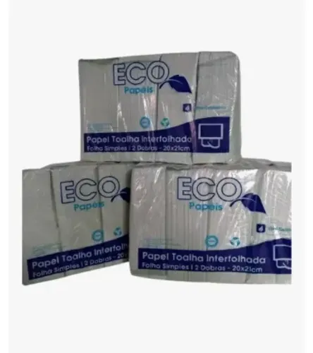 Papel Toalha Interfolhas 100% Celulose 20x20 Para Banheiro