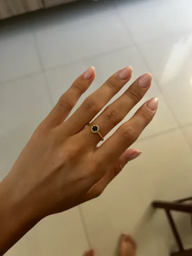 Anel vivara com safira e diamantes