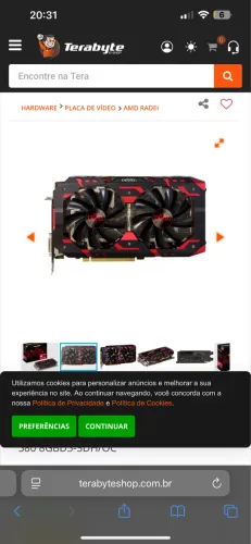 Placa de vídeo rx 580 8gb
