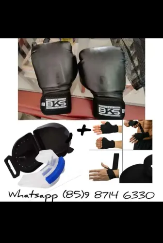 kit infantil boxe. luvas proteção bucal e bandagem. entrega grátis 