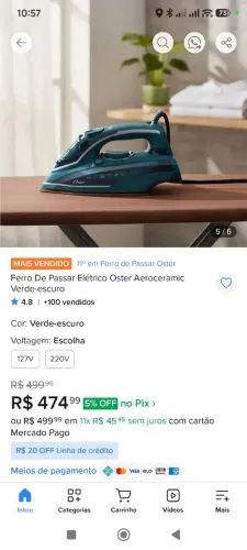 Ferro de passar Oster