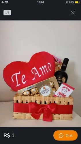 Cestas e buquês de chocolate
