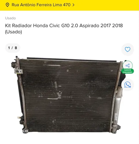 KIT RADIADOR HONDA CIVIC G10 2.0 2018