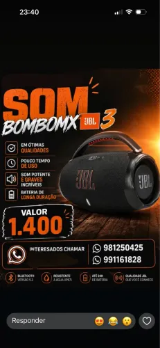 Som bombomx jbl 3