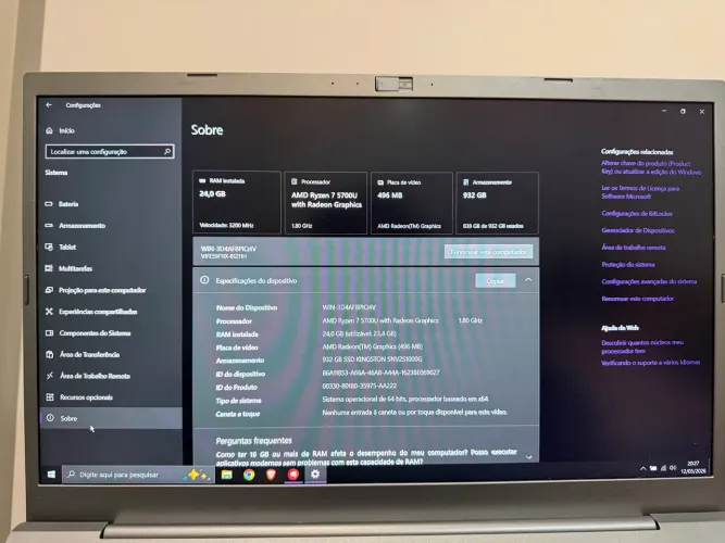 VAIO FE15 Ryzen 7 5700U | 24GB RAM | SSD 1TB NVMe | Bateria Nova | Caixa + Kit Acessórios