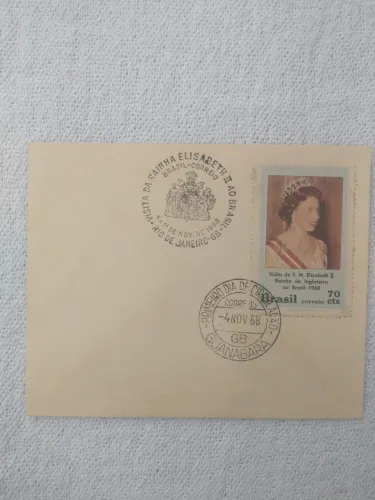 Envelope comemorativo visita Rainha Elizabeth ao Brasil 1967